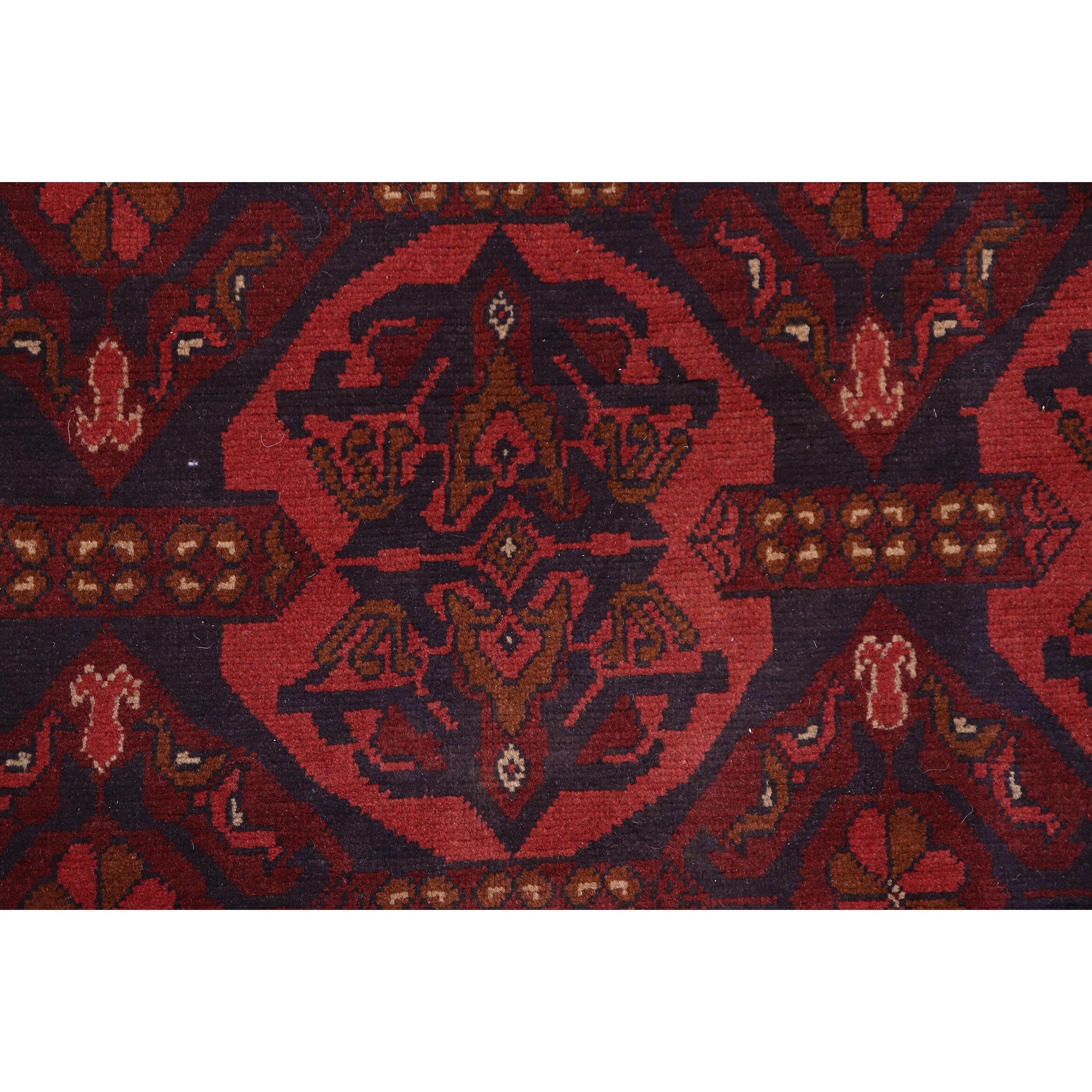 Rustic Biljik Khal Mohammadi Lorelai Red/Blue Rug - 3'6'' x 4'10
