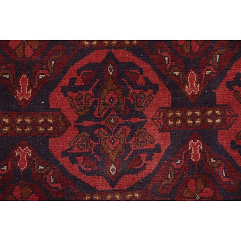 Rustic Biljik Khal Mohammadi Lorelai Red/Blue Rug - 3'6'' x 4'10''