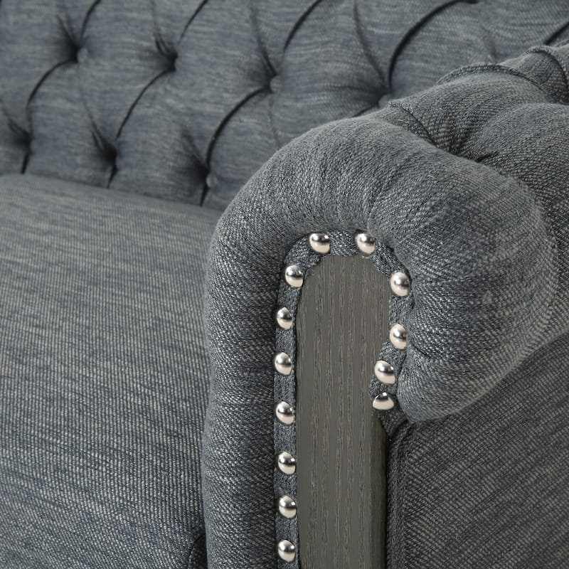 Castalia Nailhead Trim Chesterfield Sofa by Christopher Knight Home - 78.75" L x 33.50" W x 28.00" H