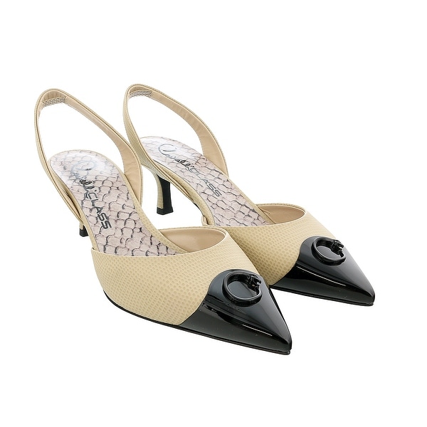 leather mid heel shoes