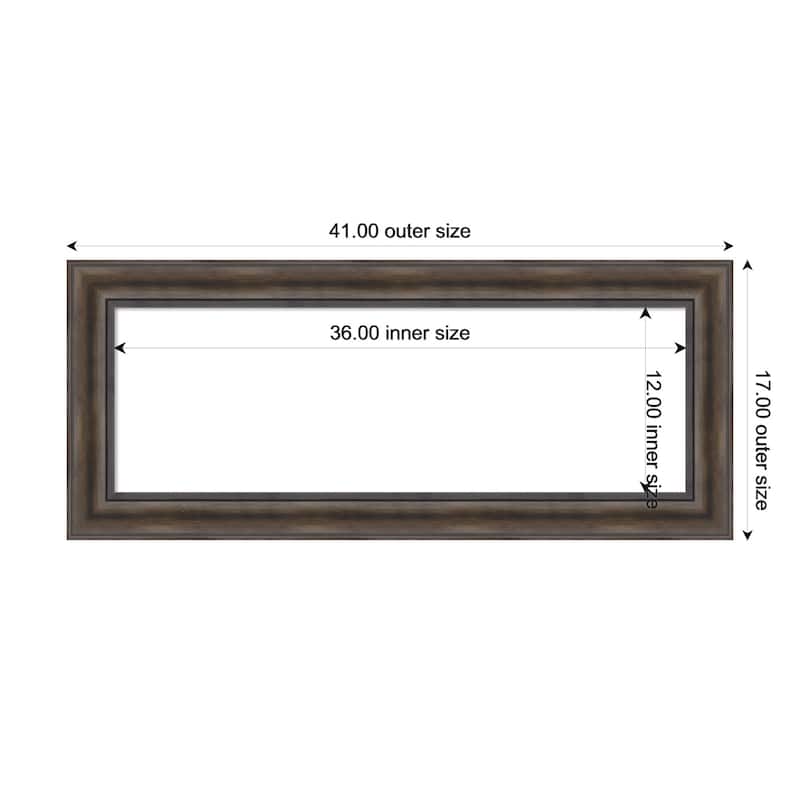 Amanti Art Rustic Pine Black Framed Dry Erase Magnetic Board - 41 x 17 in - Rustic Pine Brown