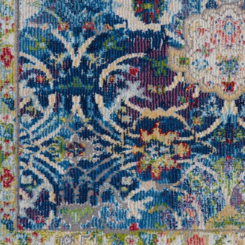 Cahow Power Loomed Distressed Abstract Floral Traditional Non Skid Area Rug By HomeRoots - 96' X '28' X '0.5