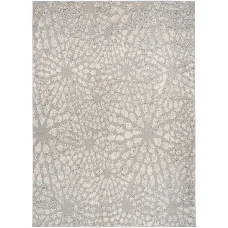 Nourison Ambiance Indoor only Glam Abstract Area Rug - Grey/Silver - 3' 11" x 5' 11" - Rectangle