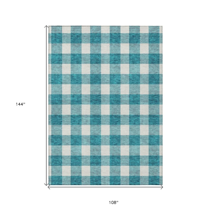 HomeRoots Plaid Transitional Rectangle Outdoor Rug