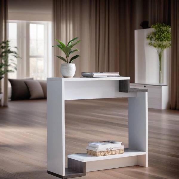 Multi Purpose Console Modern Console with Multi Level Shelf Space - Bed Bath & Beyond - 39103050