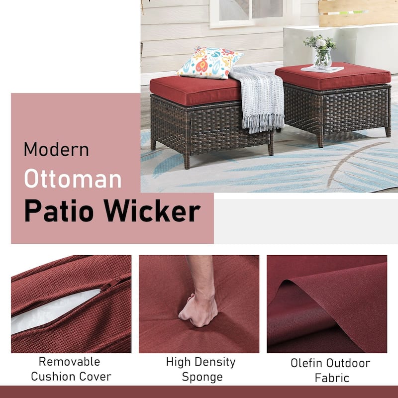 Pocassy Outdoor 4 Inch Sofa Swivel Chairs Table Ottoman