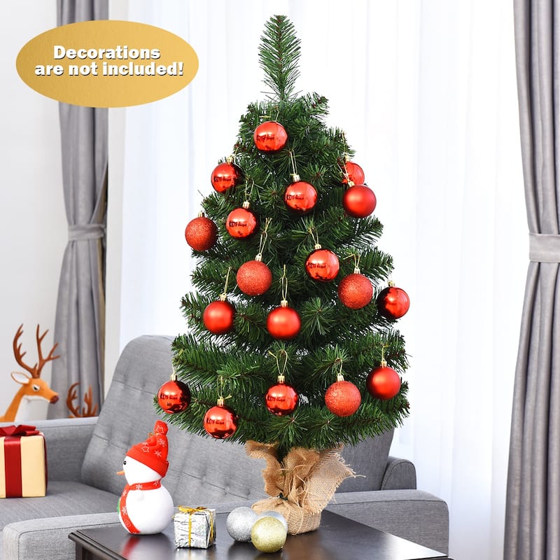 Costway 3Ft Artificial PVC Christmas Tree Tabletop Season Decoration