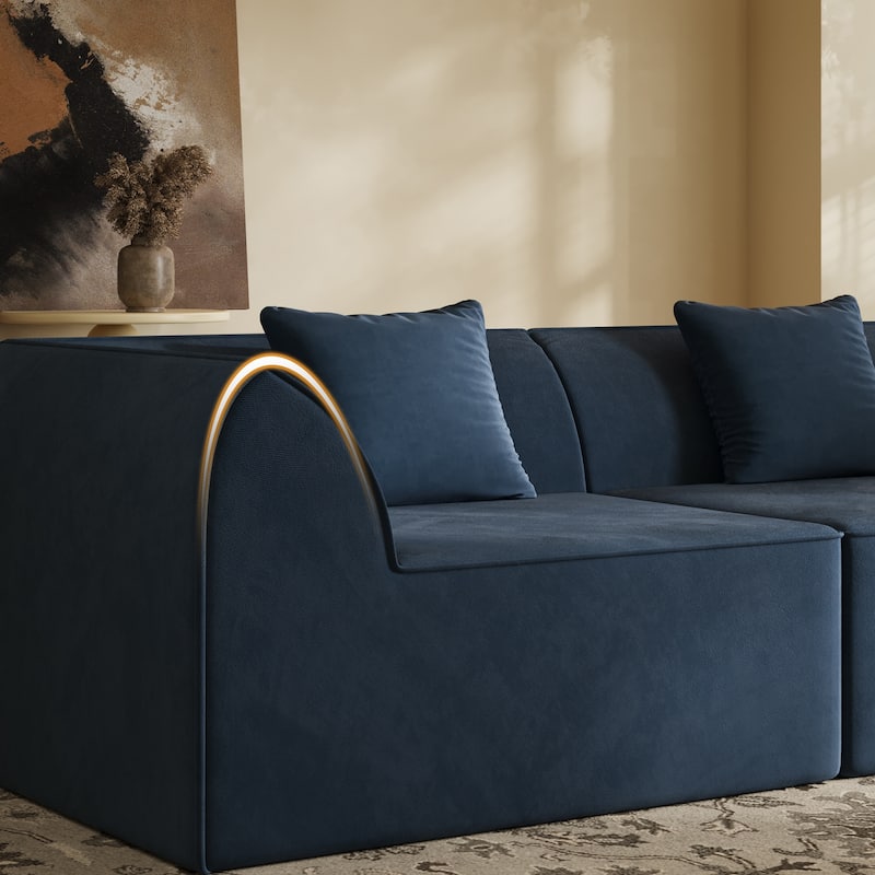 Compressed Memory Foam Sofa with PillowS, 2-Seater Lounger Daybed