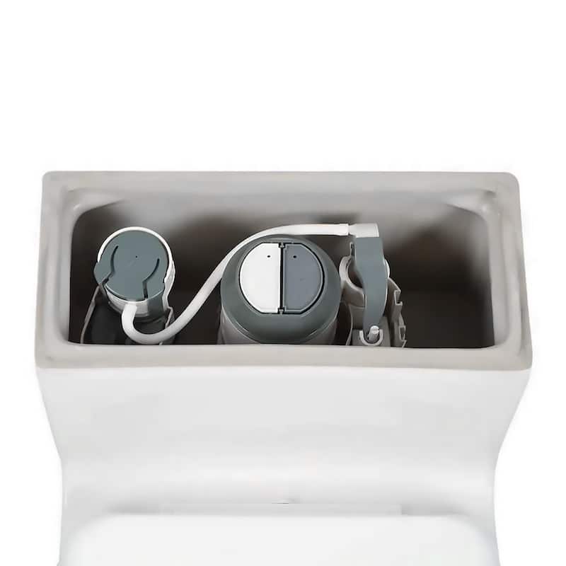 Whitehaus Magic Flush Dual Flush One Piece Elongated Toilet With Seat
