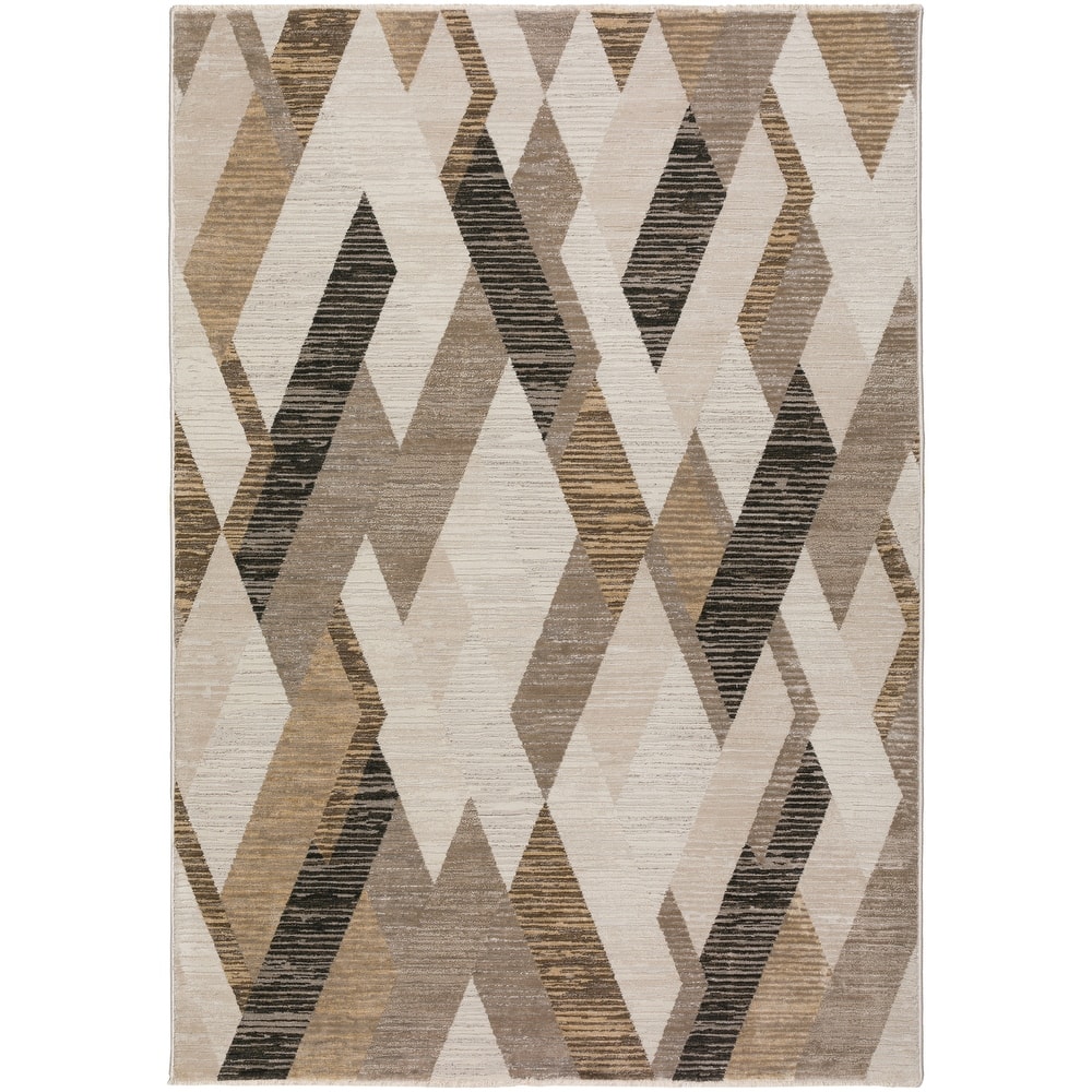 Emery Prism Taupe Machine Made Rug