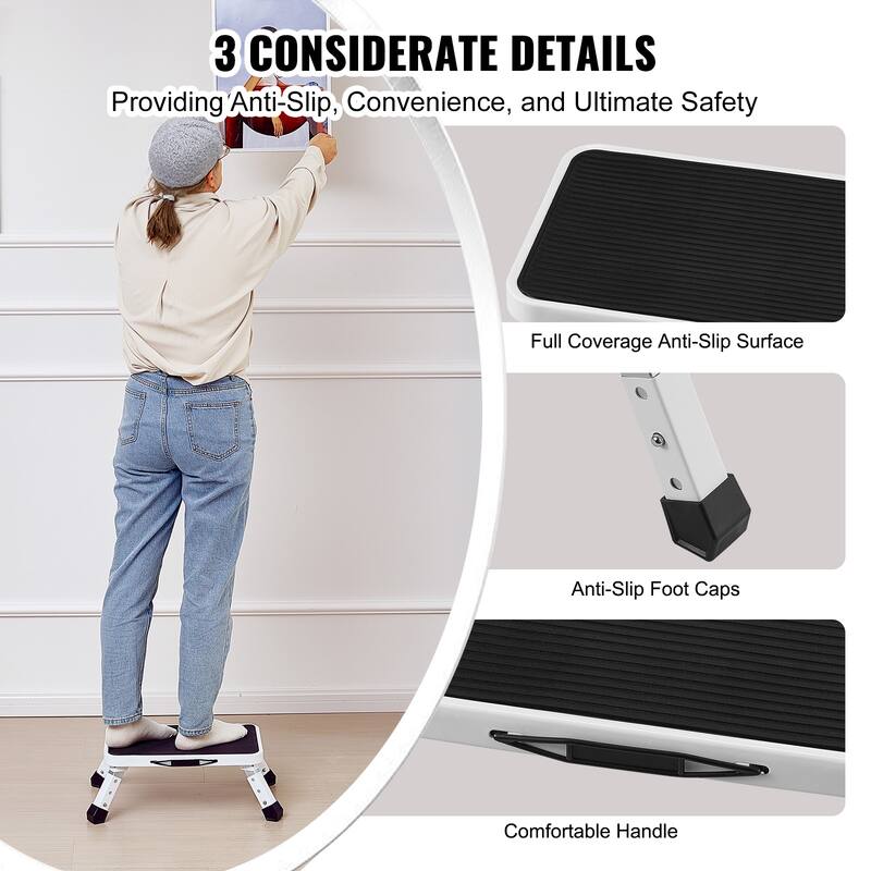 Step Stool Non-Slip Sturdy Step Ladders for Office, RVs, Pets, Bathrooms,Bedrooms