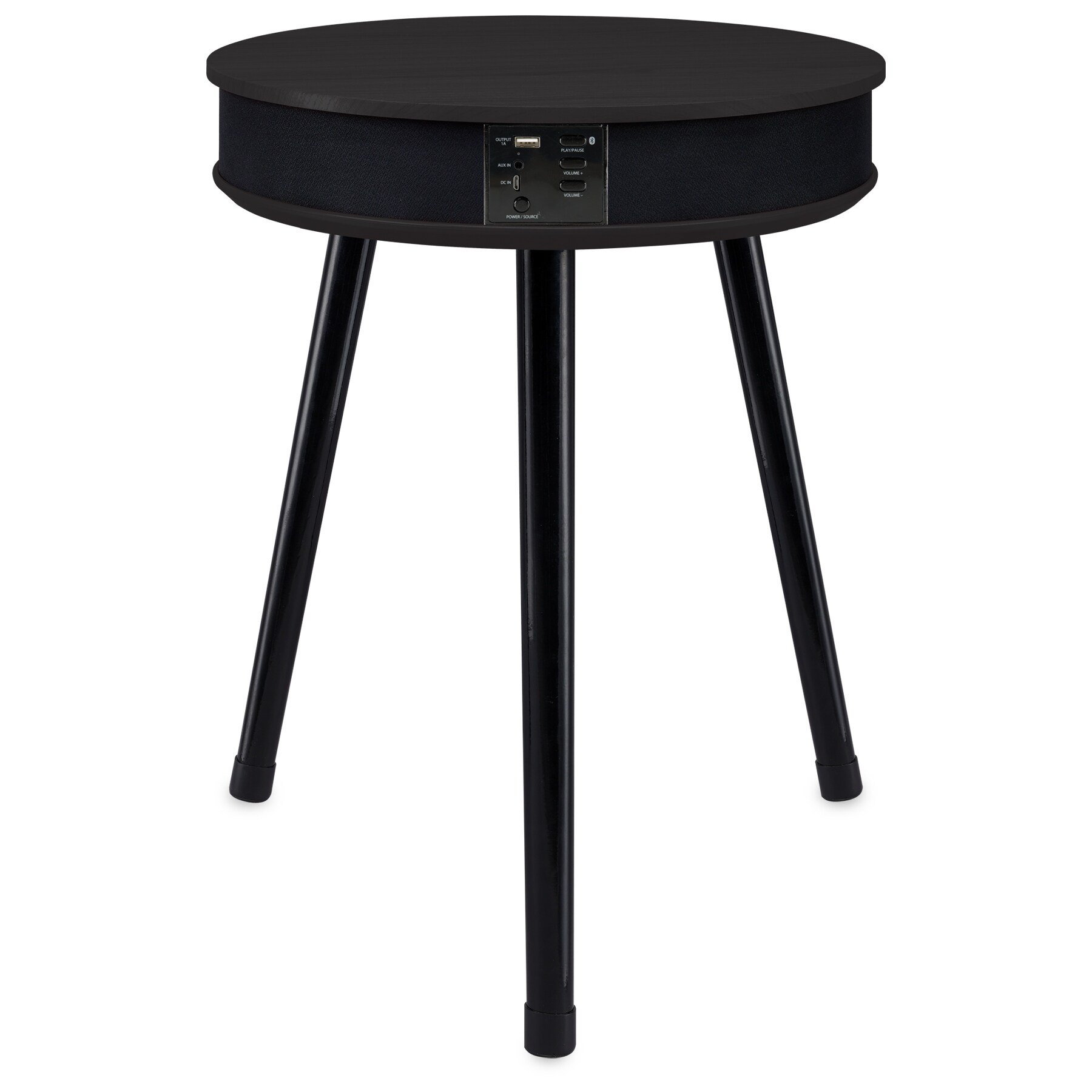 DecorTech Round End Table with Bluetooth Speaker and USB Charging