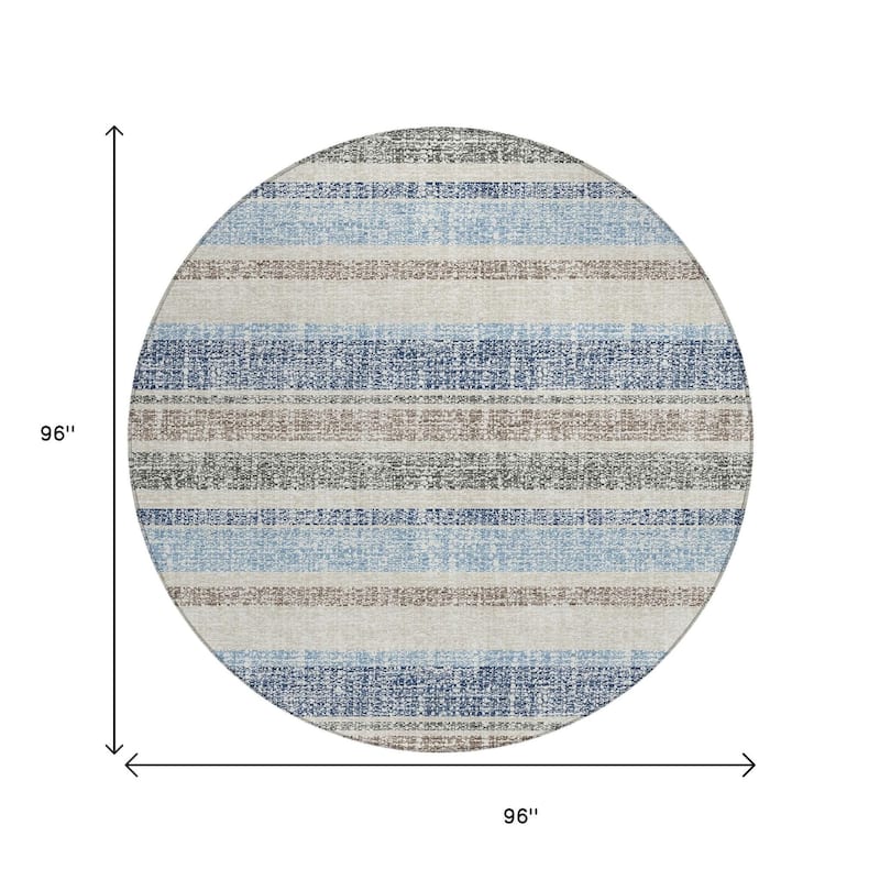 HomeRoots Striped Transitional Rectangle Outdoor Rug