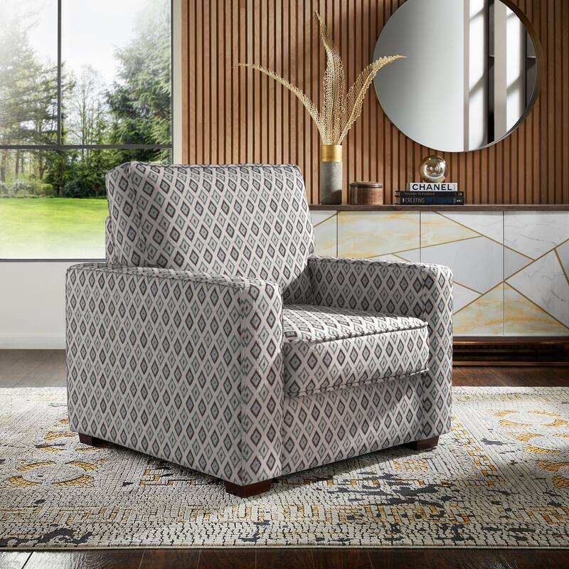 Roros Fabric Upholstered Square Arm Chair by iNSPIRE Q Classic
