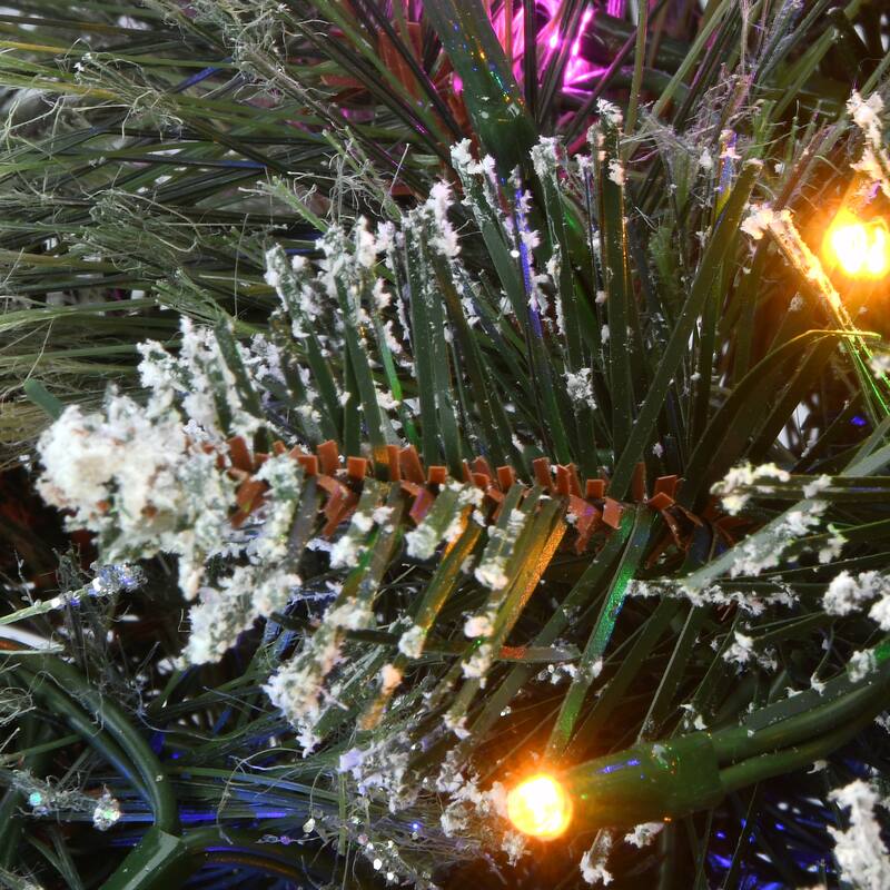 National Tree Company 30 in.Glittery Bristle Pine Wreath with Dual Color LED Cosmic Lights - 30 in