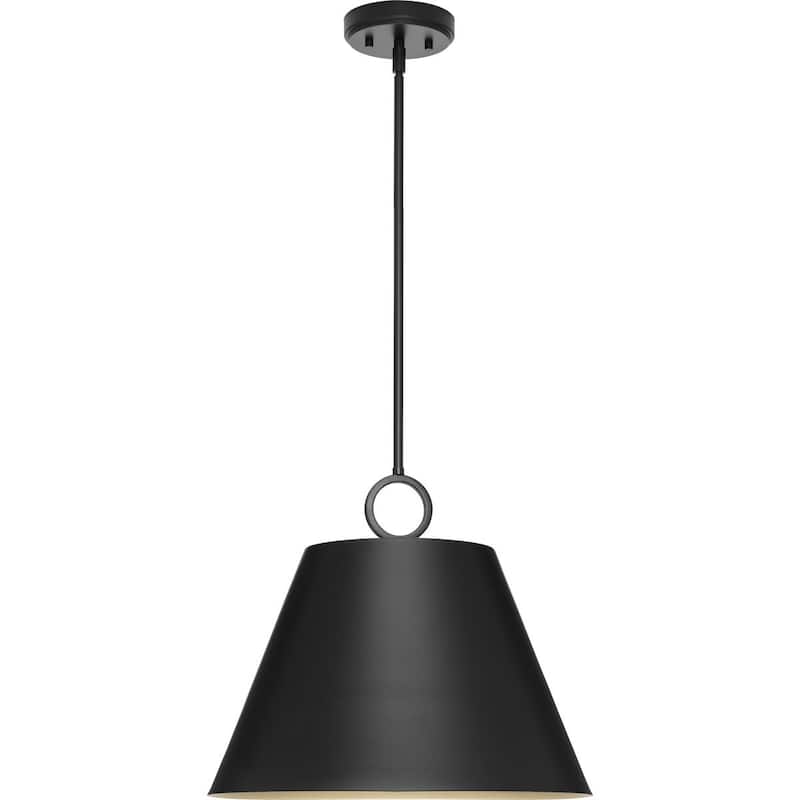 Parkhurst Collection Three-Light New Traditional Matte Black Metal Glass Pendant Light - 17.87 in x 17.87 in x 15.25 in