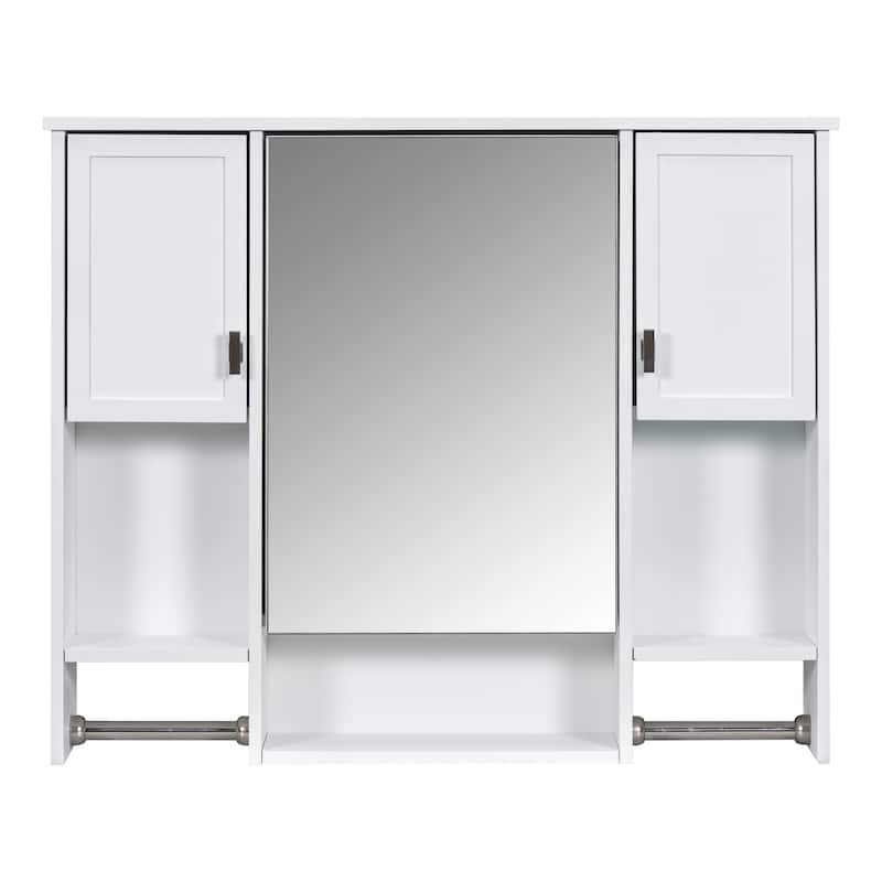 Roomfitters 35'' x 28'' Modern Wall Mounted Bathroom Storage Cabinet with Mirror, Bathroom Wall Cabinet with Medicine Storage