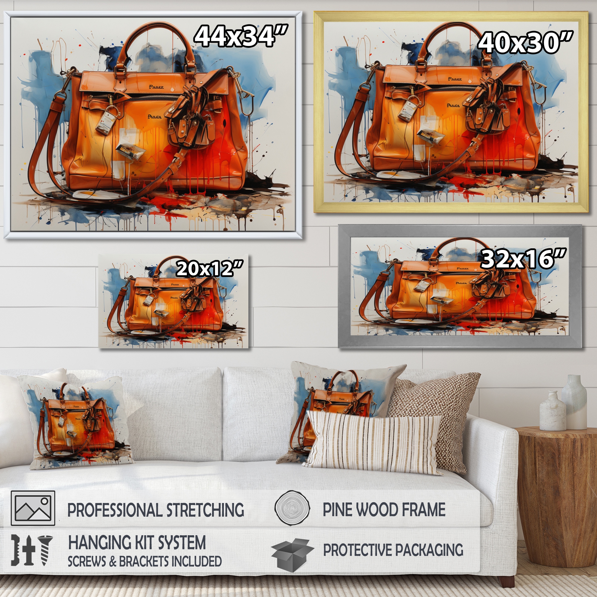 Orange designer bag best sale