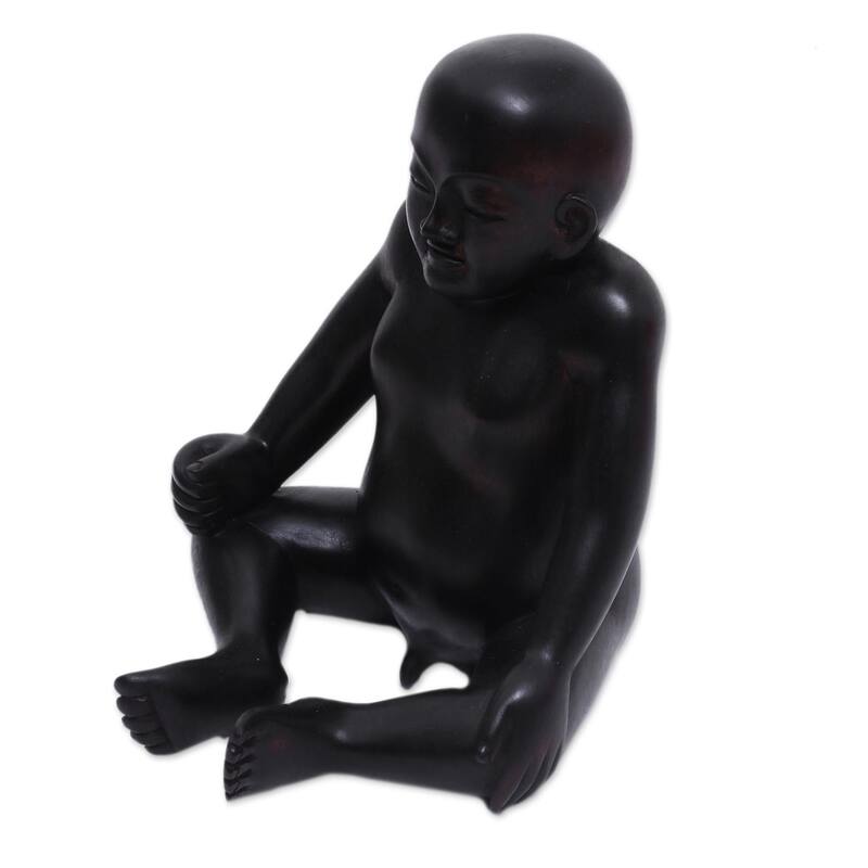 Novica Handmade Sakah Baby Wood Sculpture