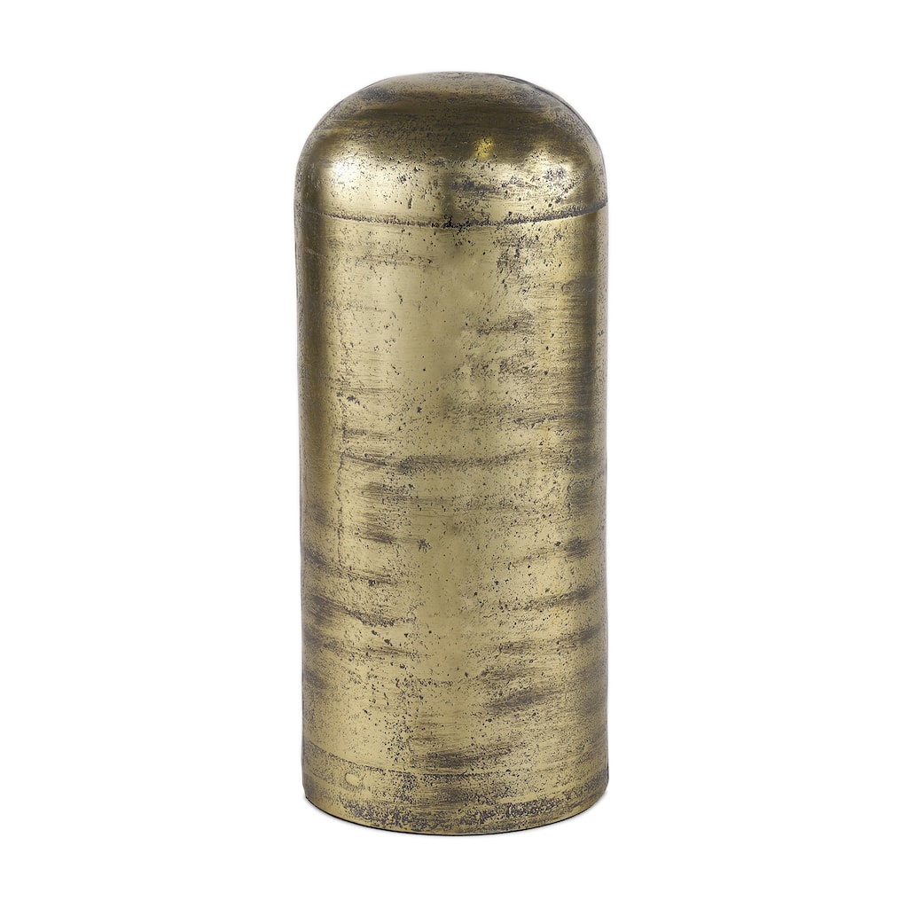 Quonset Extra Tall Brass Finished Aluminum Metal Pillar Object - 6.0L x 6.0W x 14.5H