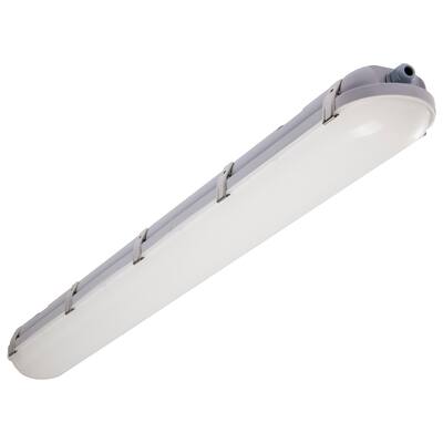 4Ft Vapor Proof Linear Fixture with Integ Microwave Sensor CCT & Wattage Selectable IP65 and IK08 120V-347V - Gray