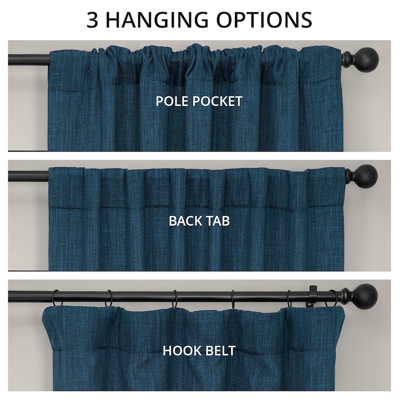 Exclusive Fabrics Textured Faux Linen Room Darkening Curtains for Bedroom & Living Room Curtains (1 Panel)