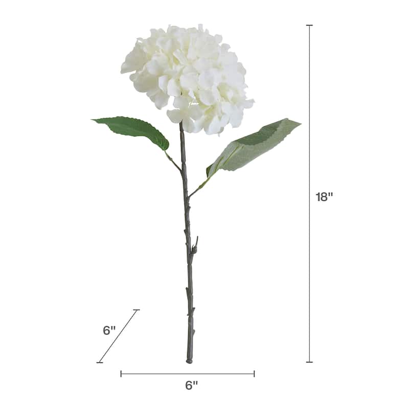 Elements Set of 6 Artificial Hydrangea, 18 Inch - N/A