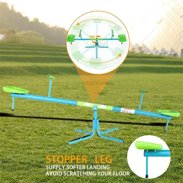 dimension image slide 1 of 2, Outdoor Backyard Steel Children Kids 360 Degree Rotation Seesaw