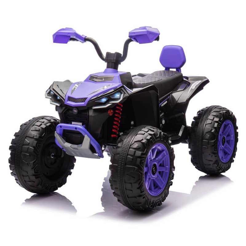 24V 2 Seat Ride on Toys Kids ATV 4 Wheel Quad Bike for Kids Best Gift - Purple