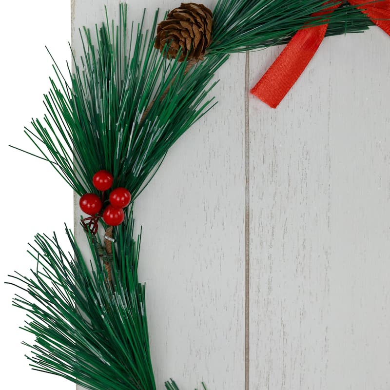 Joy to the World Christmas Porch Sign with Wreath - 35.75"