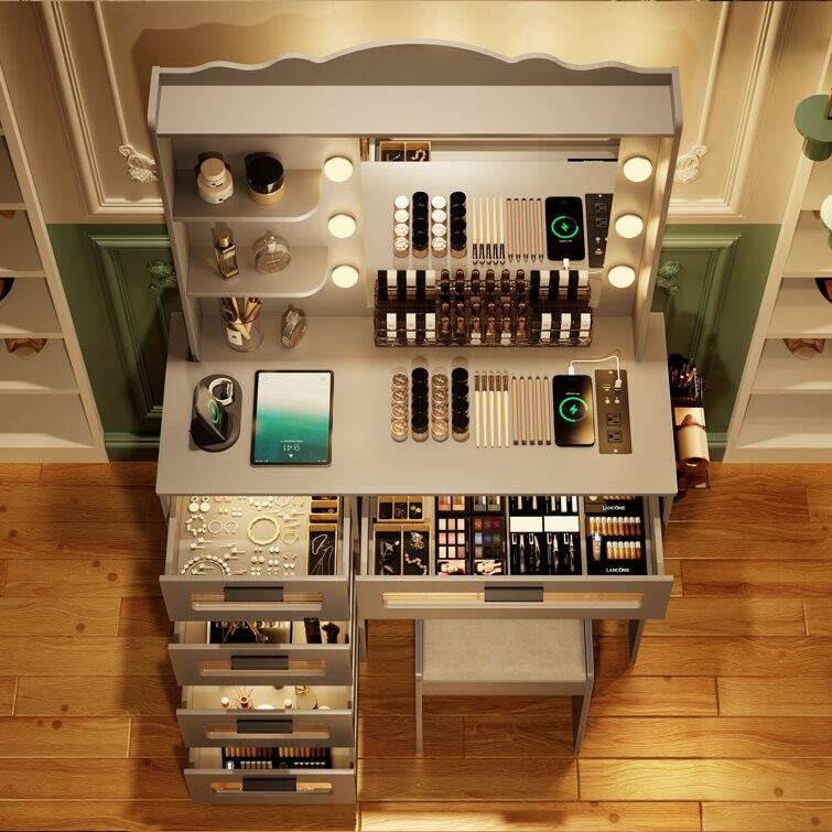 Makeup Vanity with 3 Lighting Colors