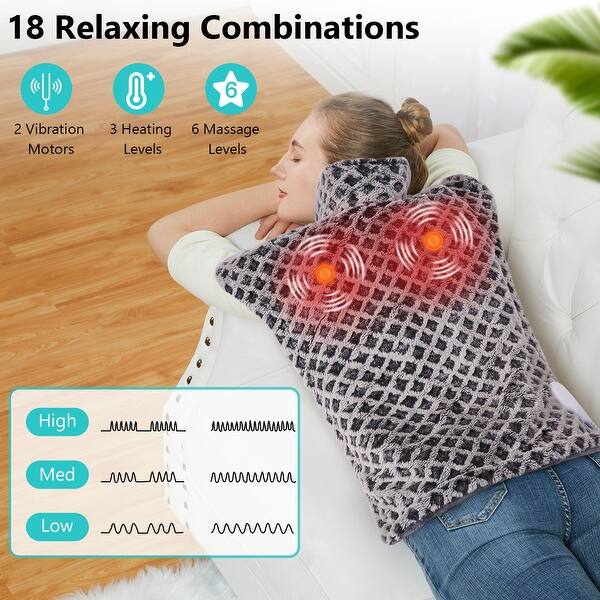 Massaging Heating Pad for Neck and Shoulder Back Pain Relief, 3 Heating  Levels & 3 Massage Modes - Bed Bath & Beyond - 39614590