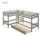preview thumbnail 5 of 31, Twin L-Shaped Bunk bed with Drawers,Space-Efficient Multifunctional Bunk Bed With Storag