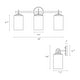 preview thumbnail 7 of 10, Modern Black Farmhouse 3-Light Bathroom Vanity Light Cylinder Glass Wall Sconce - L 22" x W 7.1" x H 9.6"