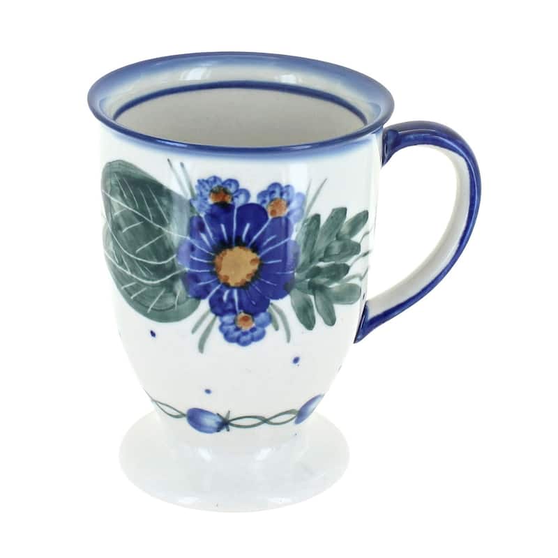 Blue Rose Polish Pottery 14C WR Unikat Pedestal Mug