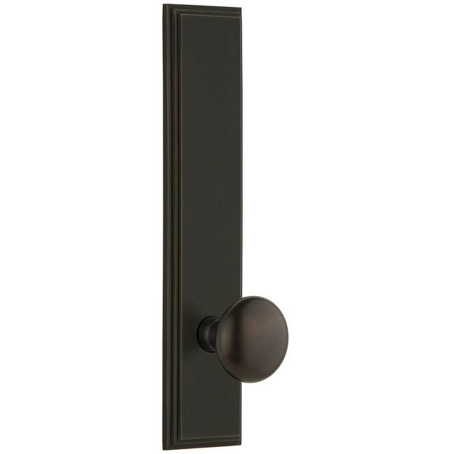 Grandeur Carre Solid Brass Tall Plate Rose Single Dummy Door Knob with - Timeless Bronze
