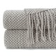 preview thumbnail 29 of 59, Chanasya Textured Knit Acrylic Throw Blanket With Tassels