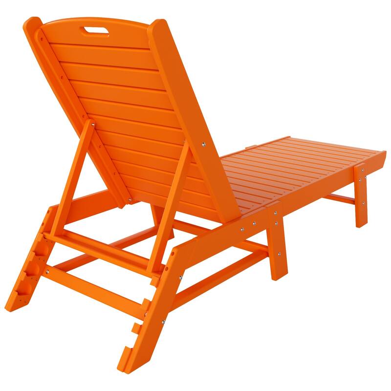 Laguna Hdpe All Weather Outdoor Patio Pool Reclining Armless Chaise Lounges With Square Side Table (3-Piece Set)