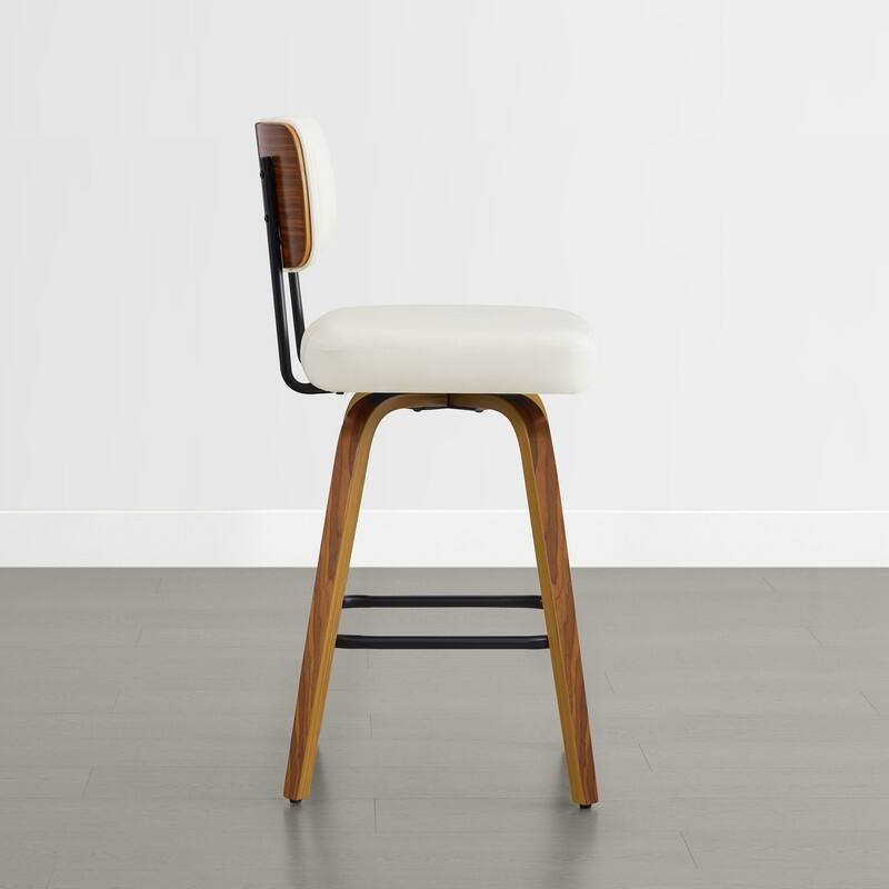 Spruce & Spring 26" Swivel Bar Stool with Bentwood Back or PE Rattan Back