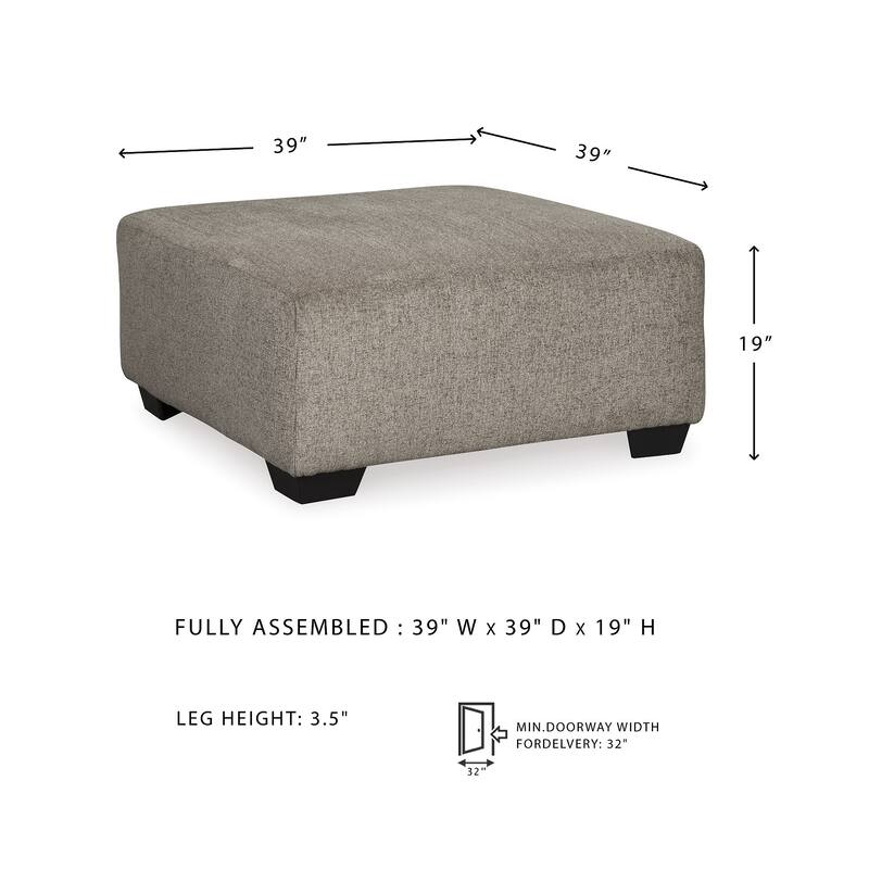 Ballinasloe Oversized Ottoman - Platinum