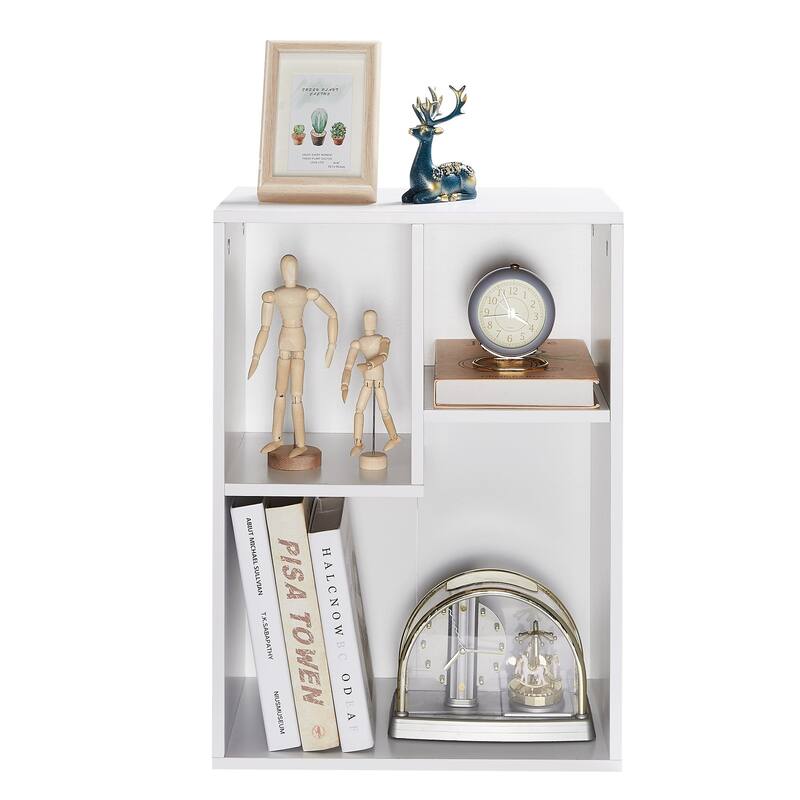 3 Cubes Wood Bookcase 3-Tier Bookshelf Storage Shelf