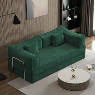 78.7" Foam 3-Seater Sleeper Sofa, With Armrests, Cozy and Functional