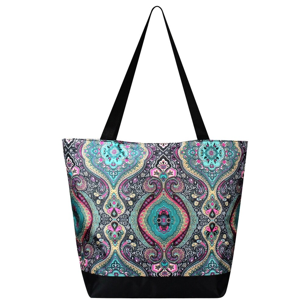 Elegant Paisley PU Leather and Suede Weekender Bag