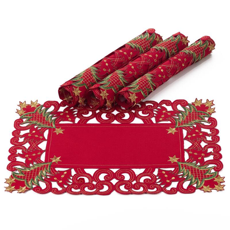 Pandoro Collection Christmas Tree Placemat (Set of 4) - Red