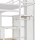 preview thumbnail 12 of 13, Metal Bed Frame Twin over Full Size Bunk Bed with Storage Staircase, Open Wardrobe and Full-Length Guardrail for Bedroom