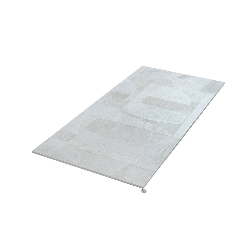 Imprint 24x48 in. Stone White Matte Color Body Porcelain Mid-Century Geometry Large Wall Tile (15.5 sq ft/case, 2-Pack)