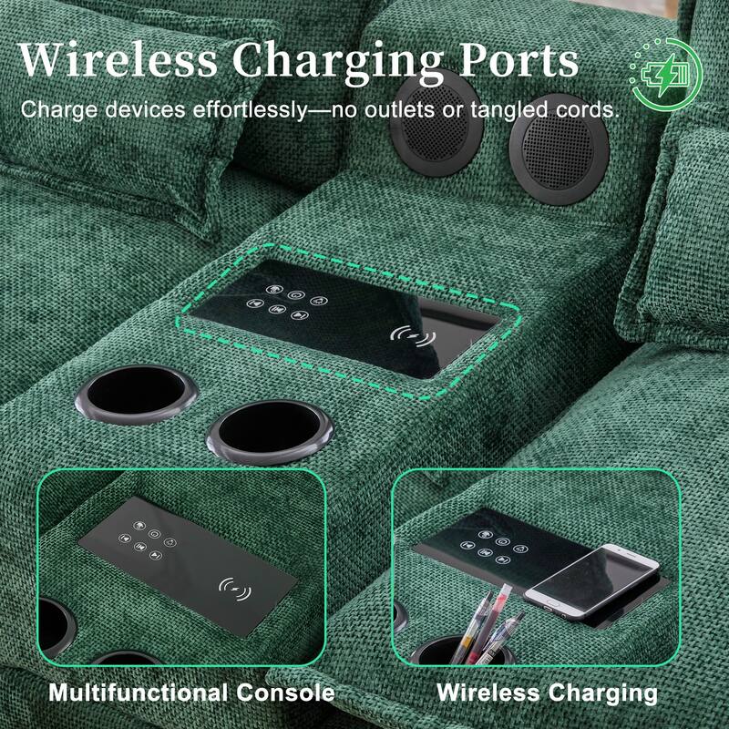 6-seat Chenille Upholstered Modern U-shaped Sectional Multifunctional Sofa with 2 Cup Holders,Pull-out Storage Space