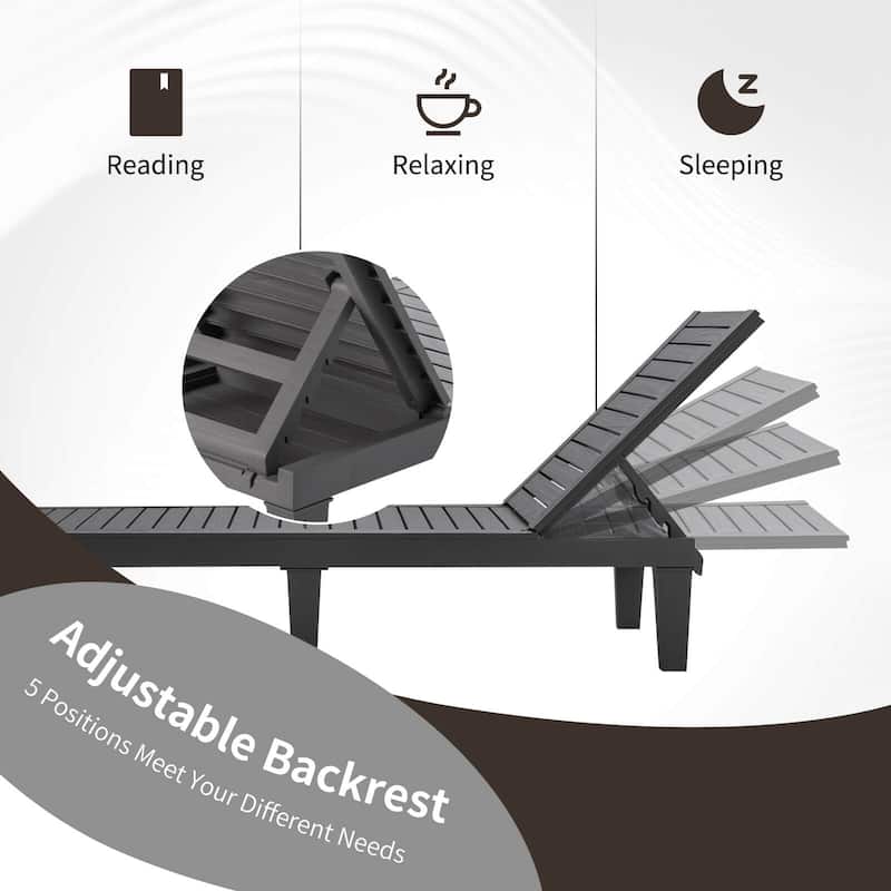 Costway Patio Lounge Chair Chaise Recliner Weather Resistant - See Details