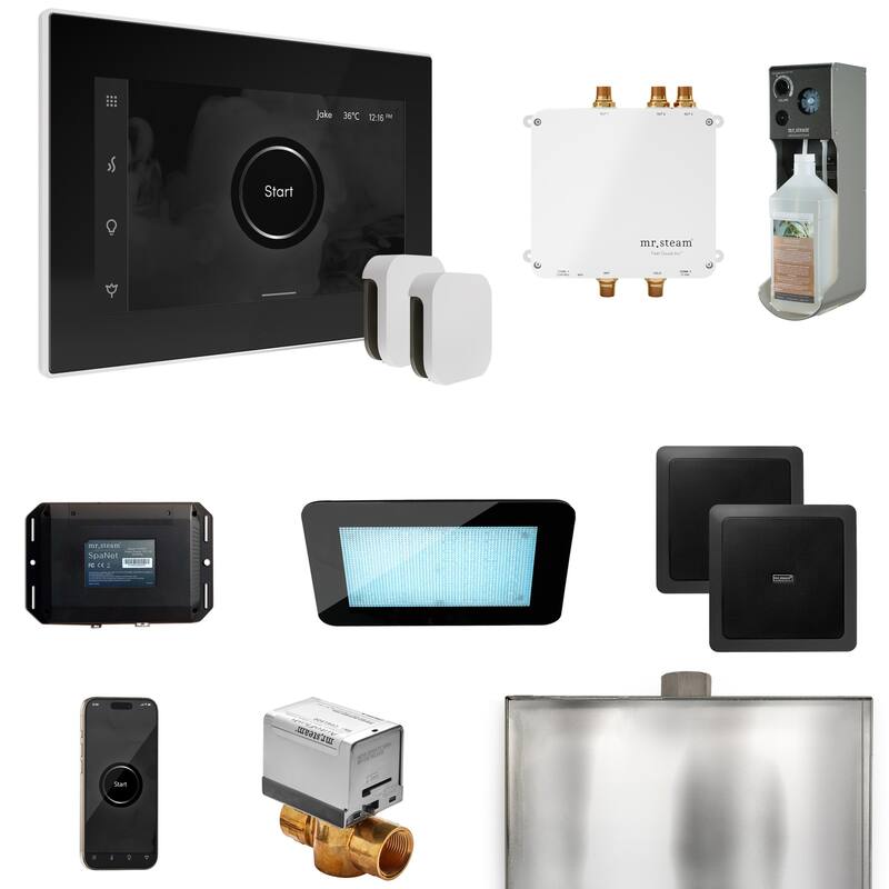 Mr Steam BLS1-X Bliss Max Package Steam Shower Control Package with - Black / White