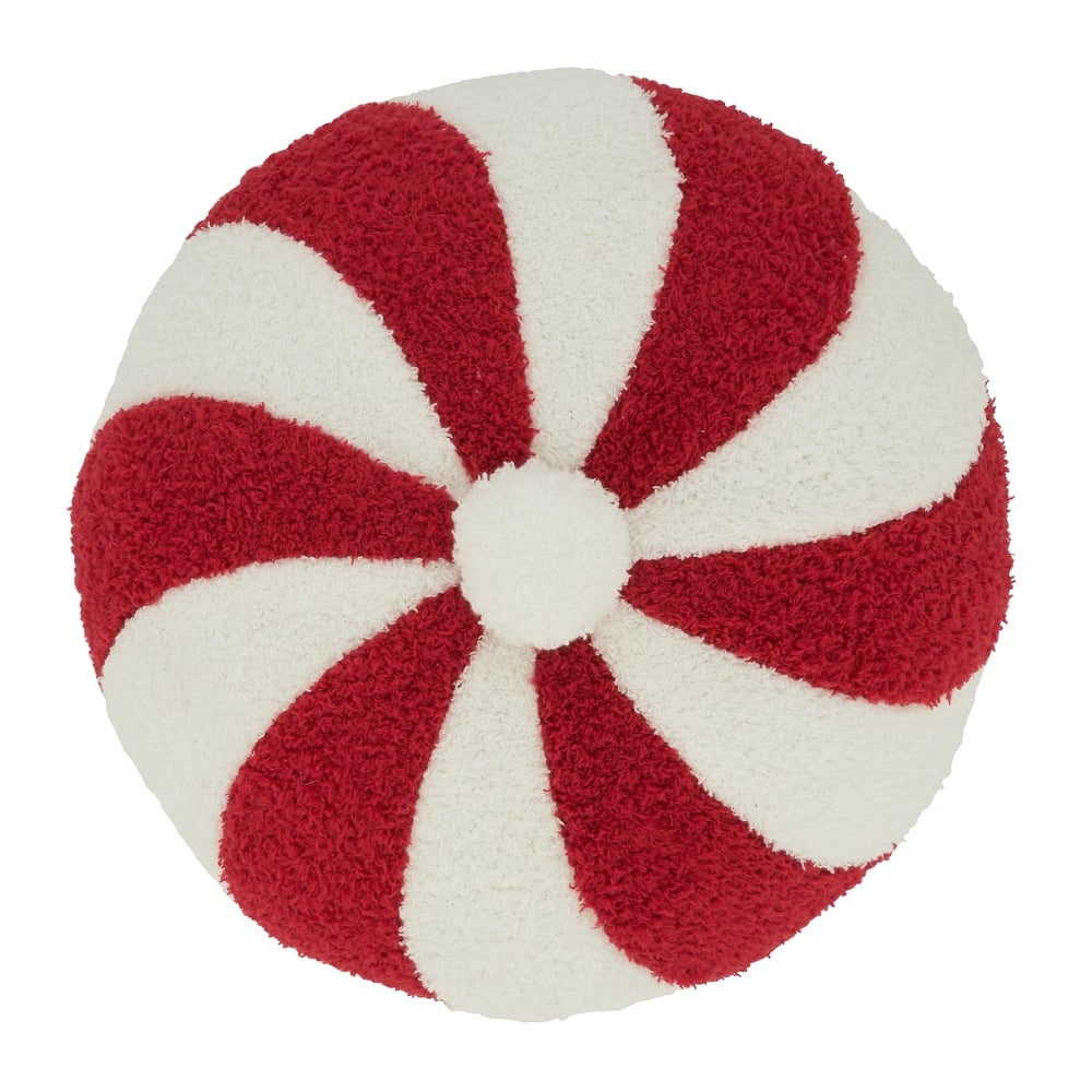 Holiday Cheer Candy Cane Poly Filled Throw Pillow